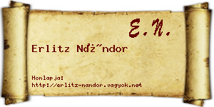 Erlitz Nándor névjegykártya